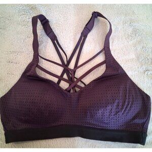Victorias Secret Strappy Plunge Wireless Victoria Sport Bra 34B plum purple